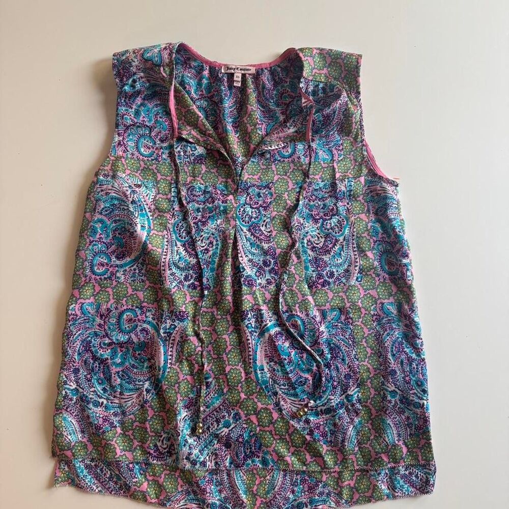 Juicy Couture Y2K Paisley Boho Blouse - Size XS
